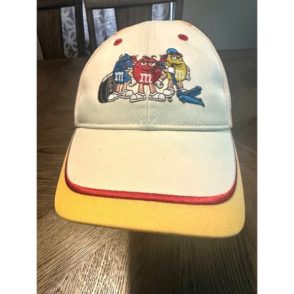 M&M's NASCAR Chase Authentics Hat Adjustable Kyle Busch 2014 Yellow & White embr - Picture 1 of 15